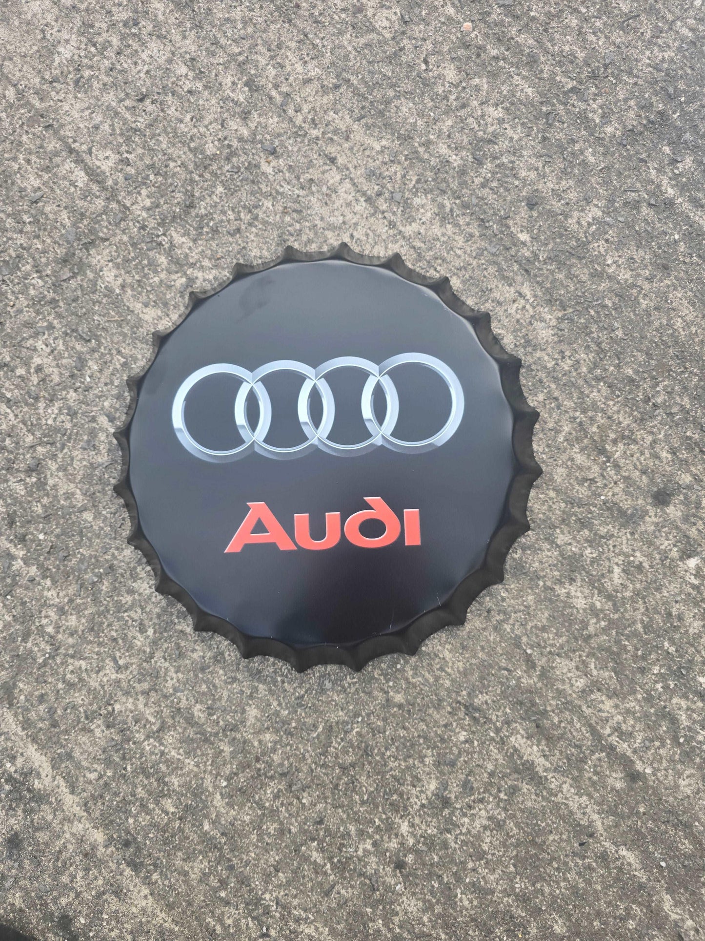 Audi Bottle Top Sign | Bottle Cap Audi Signs | Retro Sign Man