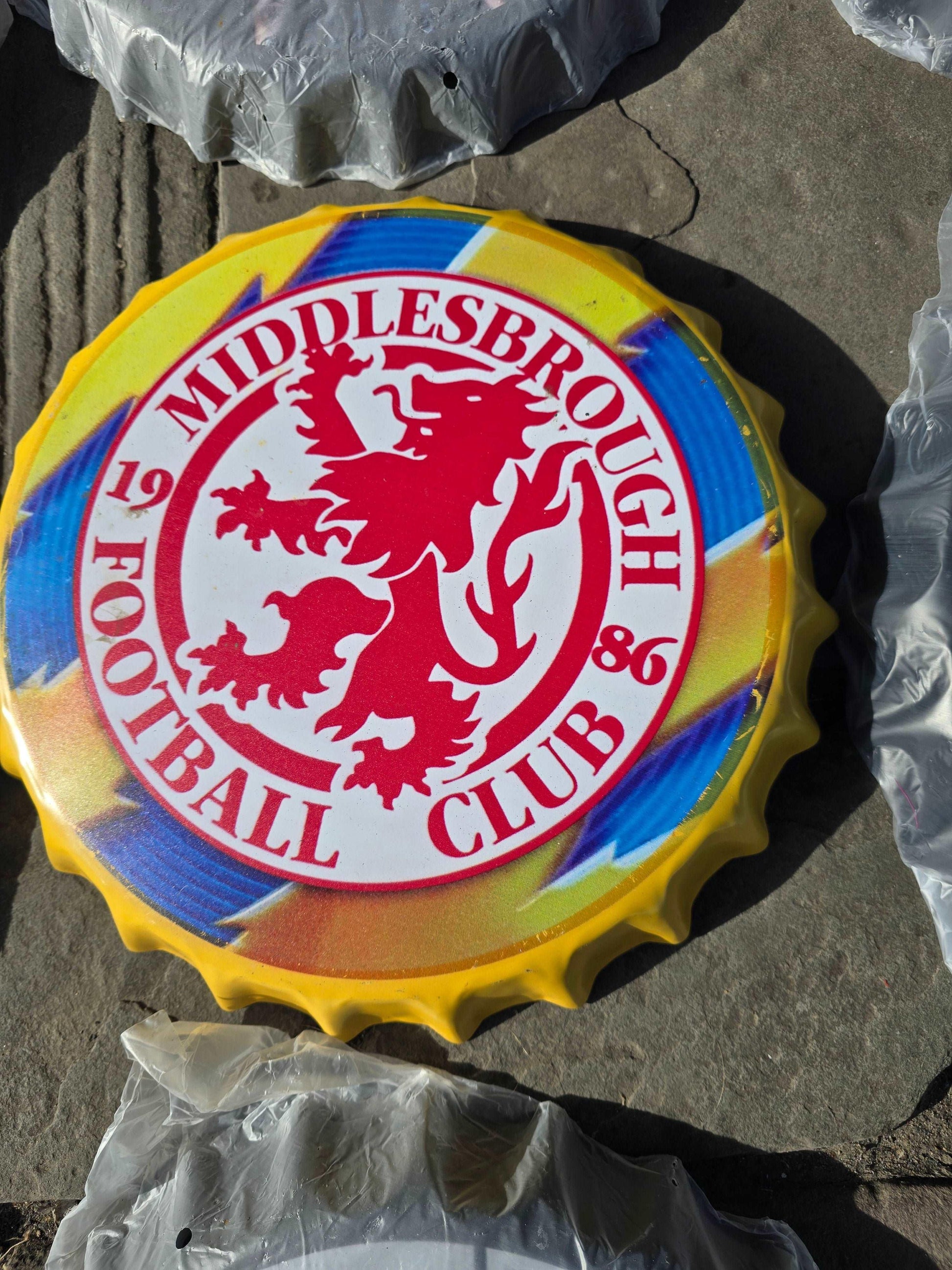 Metal Bottle Top Sign | Middlesbrough Football Club | Retro Sign Man