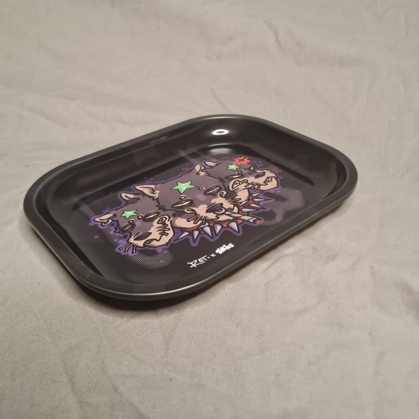 StarDawg Rolling Tray - Three Headed Dog Smoking