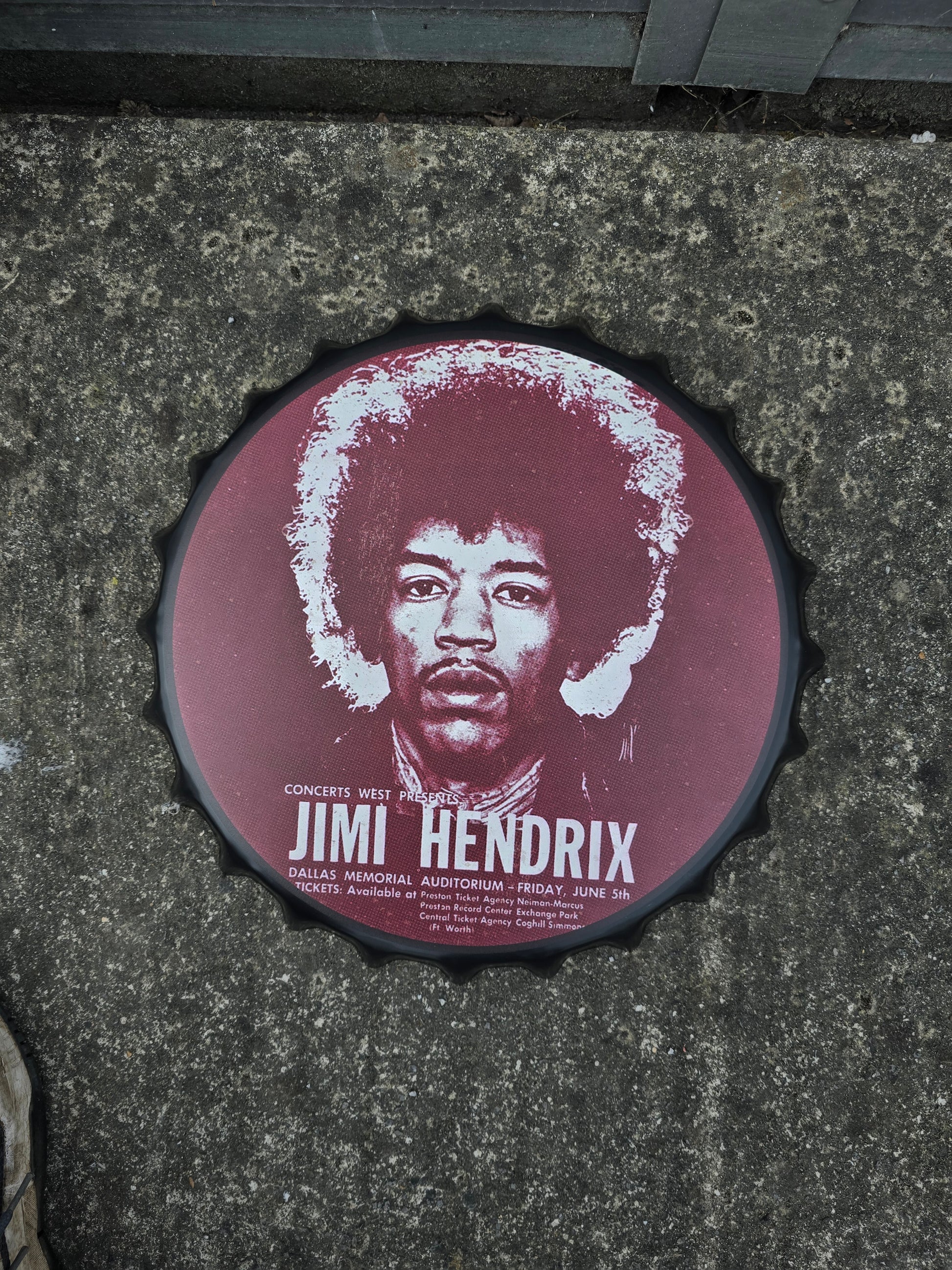 Jimi Hendrix Bottle Top - Retro Sign Man